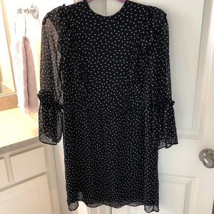 Black polka dot dress